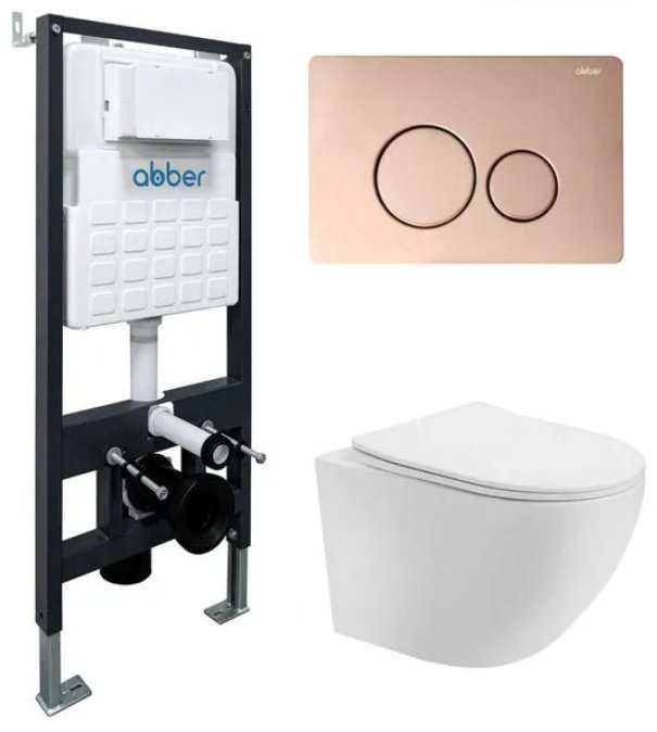 Унитаз Abber AC1100T с инсталляцией белый купить,227500