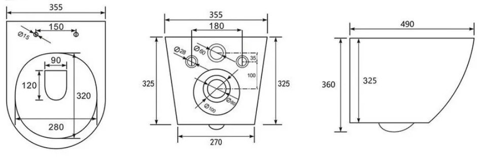 Унитаз Abber AC1100T с инсталляцией белый