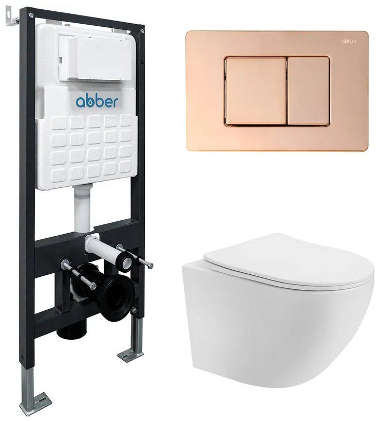 Унитаз Abber AC1100T с инсталляцией белый купить,226500