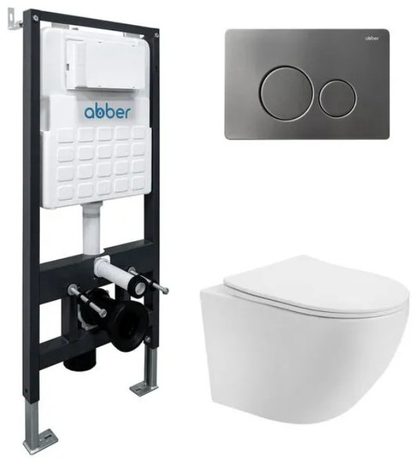 Унитаз Abber AC1100T с инсталляцией белый купить,227500