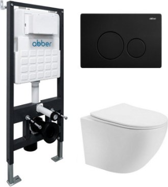 Abber унитаз с инсталляцией AC1100T, керамика
