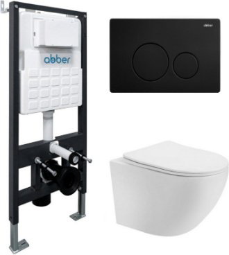 Унитаз Abber AC1100T с инсталляцией белый купить,214400