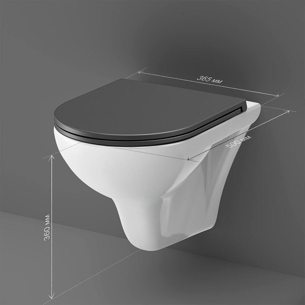 Унитаз AM.PM C901700SCmb черно-белый купить,NaN
