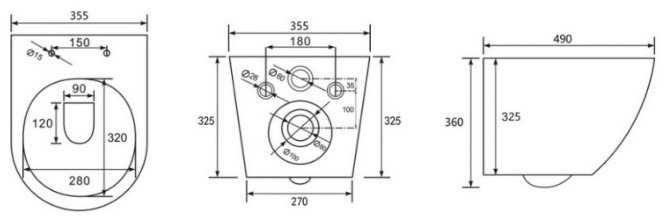 Abber унитаз с инсталляцией AC1100T, керамика купить,0