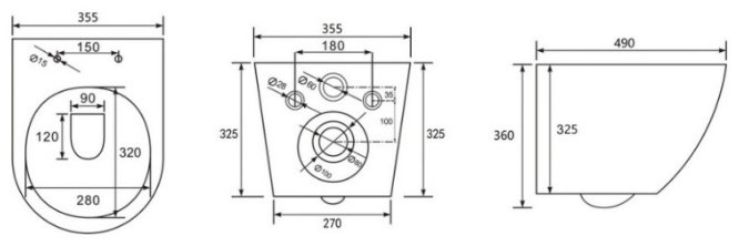 Унитаз Abber AC1100T с инсталляцией белый купить,214400