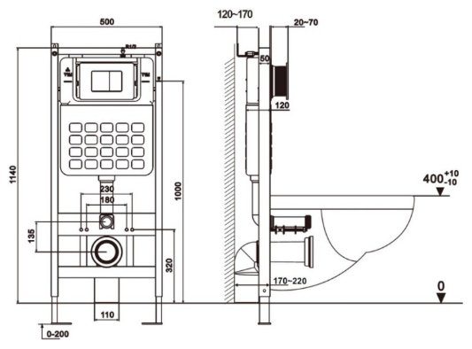 Унитаз Abber AC1100T с инсталляцией белый купить,214400