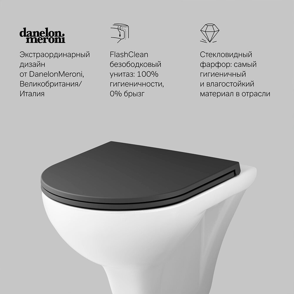 Унитаз AM.PM C901700SCmb черно-белый купить,NaN