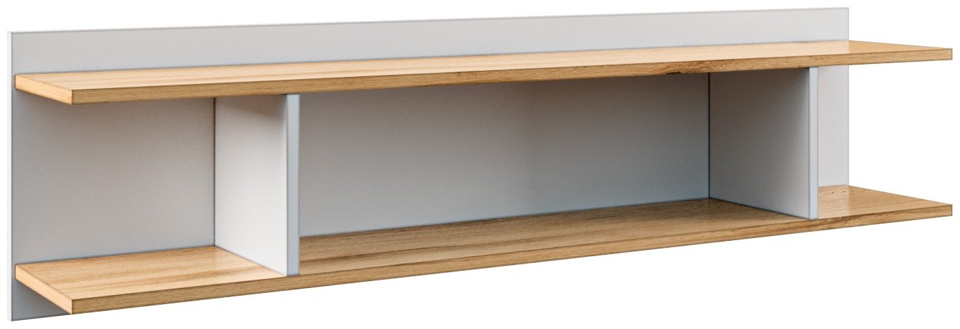Полка Мебель Азии Авила, 130x22x34 см, белый, коричневый