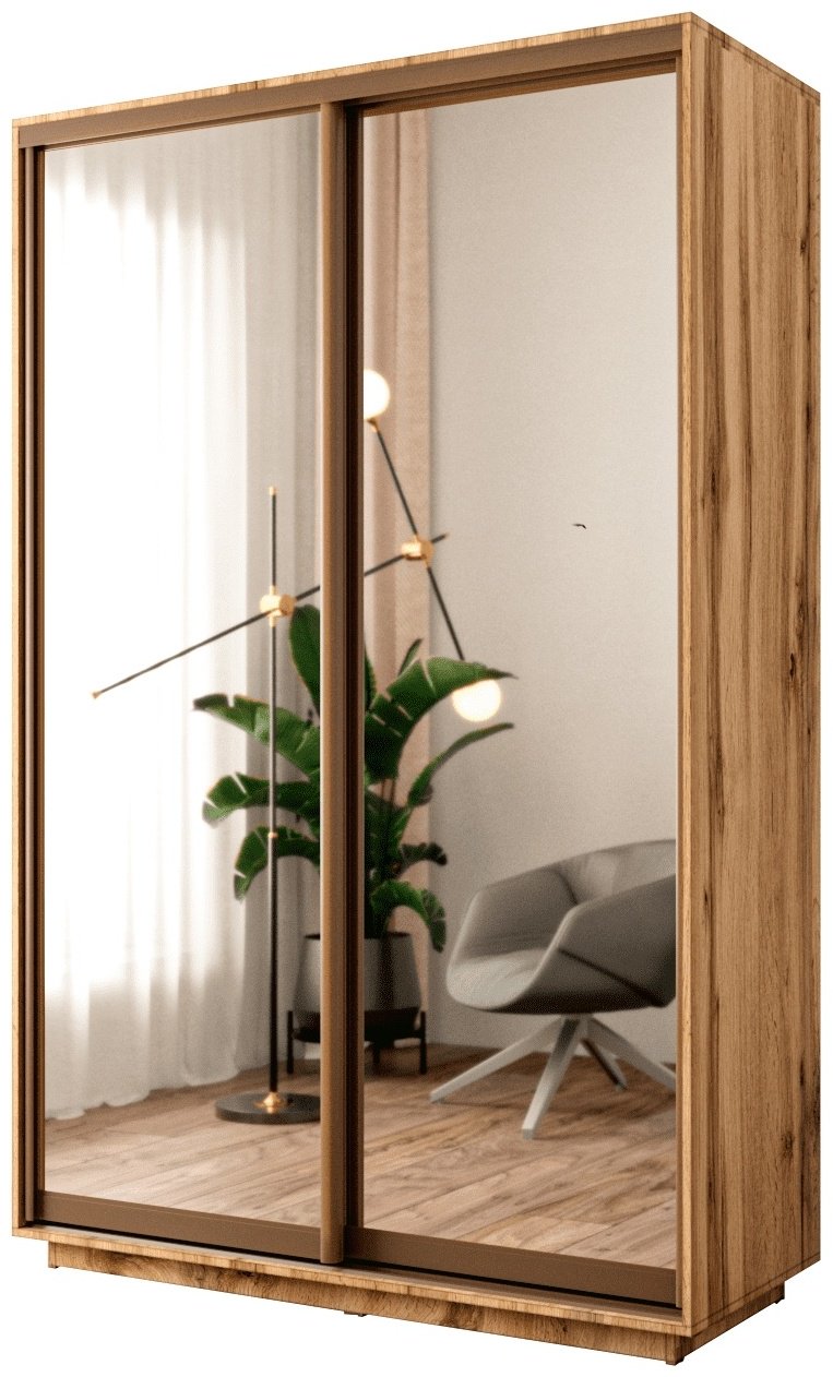 Шкаф-купе Мебель Азии Алатау S 2Д2З, 140x220х60 см, коричневый
