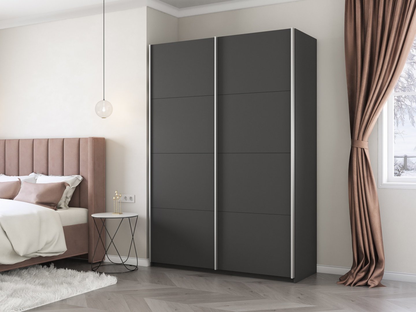 Шкаф-купе Мебель Азии Прайм 2-120, 120x230х57 см, черный - ForteMarket Шкаф-купе Мебель Азии Прайм 2-120, 120x230х57 см, черный купить,0