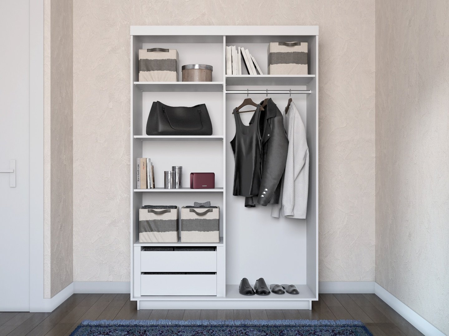 Шкаф-купе Мебель Азии Lite 2 120, 120x212х59.5 см, белый - ForteMarket Шкаф-купе Мебель Азии Lite 2 120, 120x212х59.5 см, белый купить,0
