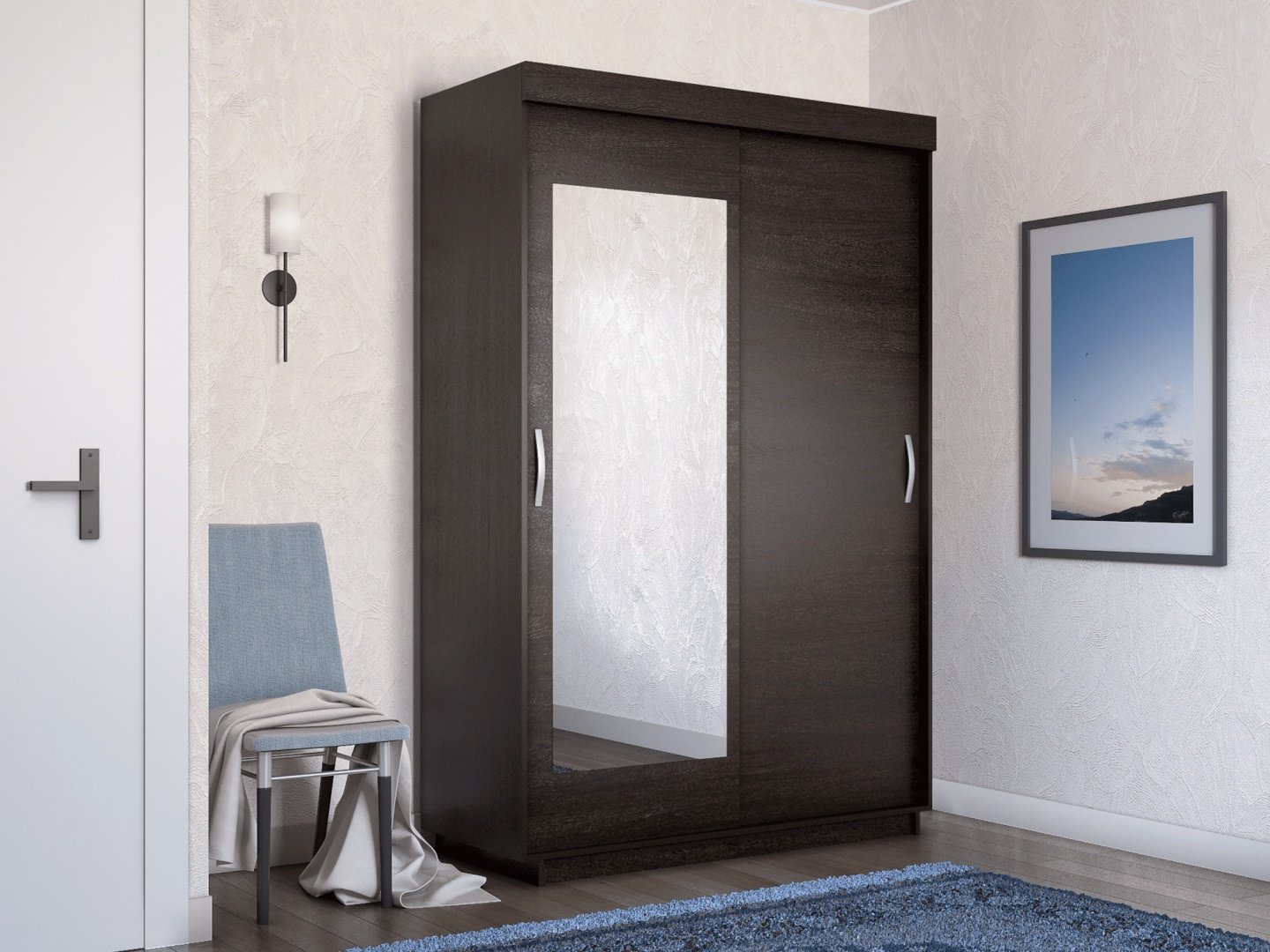 Шкаф-купе Мебель Азии Lite 2 100, 100x212х59.5 см, черный - ForteMarket Шкаф-купе Мебель Азии Lite 2 100, 100x212х59.5 см, черный купить,0