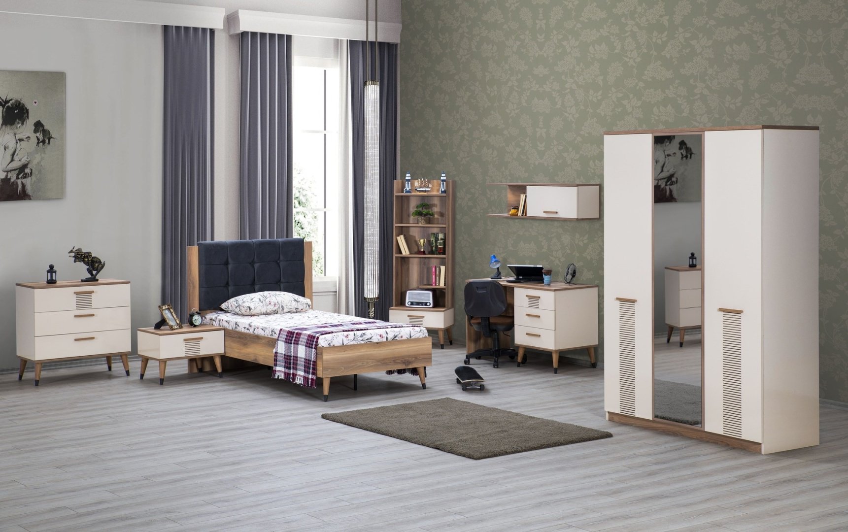 Стол письменный Мебель Азии Фулия, 125х55x77 см, бежевый купить,0
