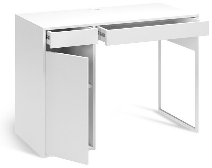 Стол компьютерный Мебель Азии Инсбрук, 105х50x75 см, белый купить,0
