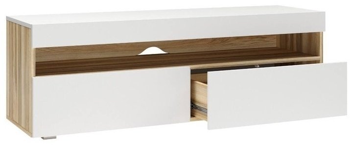 ТВ-тумба напольная Мебель Азии Авила, 130x42x37 см, белый, коричневый