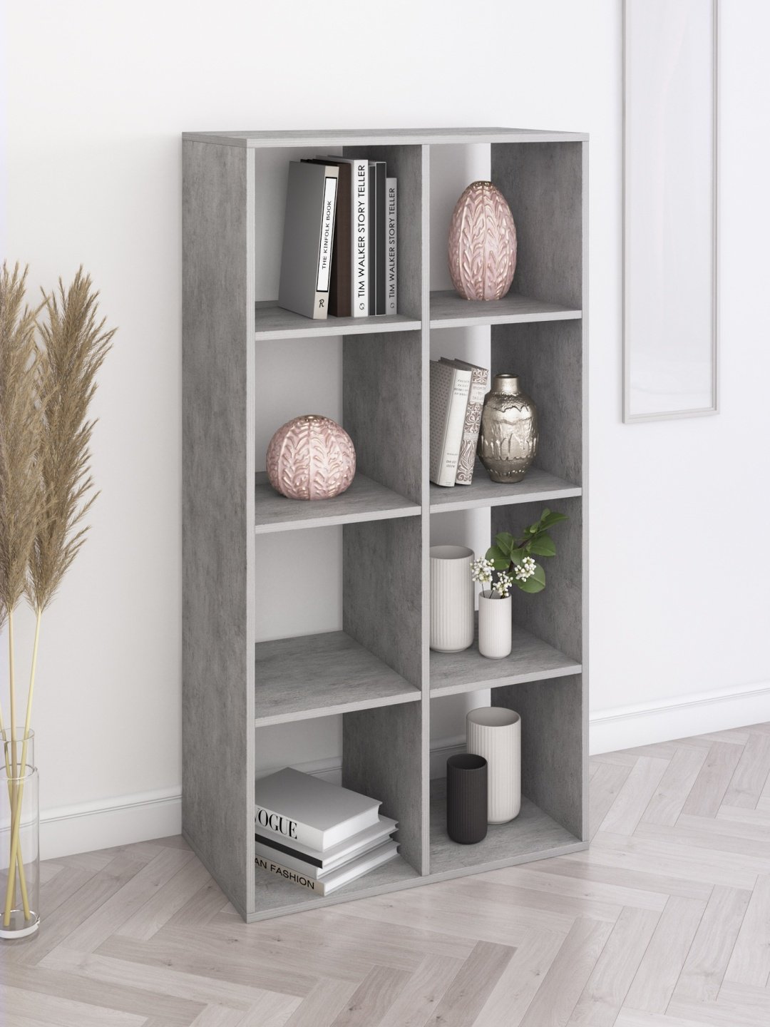 Стеллаж напольный Мебель Азии, 70.9x37.6x140 см, серый купить,0
