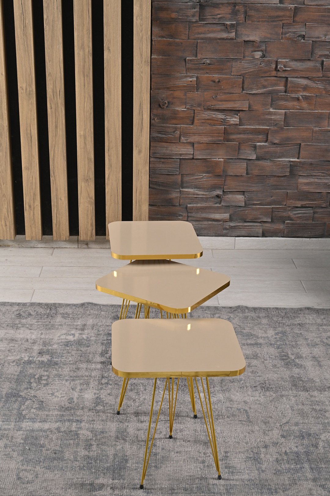Мебель Азии KD-AHM052, 33x33x53, бежевый, золотой