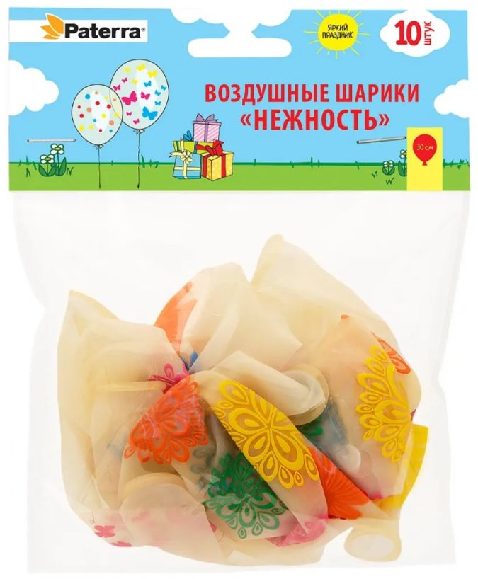 Набор воздушных шаров PATERRA с рисунком 10 шт - ForteMarket Набор воздушных шаров PATERRA с рисунком 10 шт купить,0
