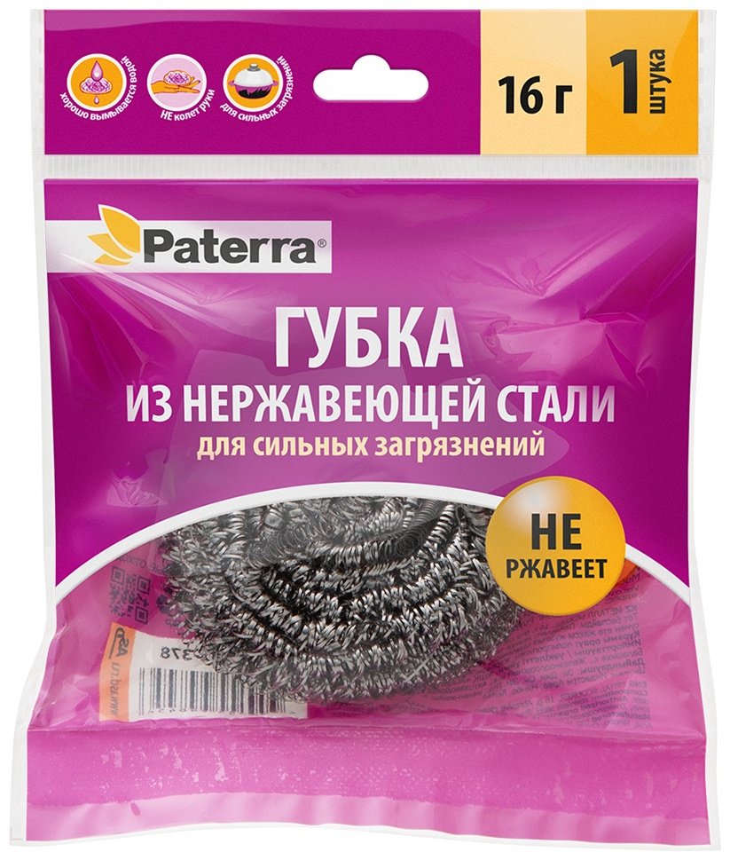 PATERRA мочалка 402-378 1 шт, металл