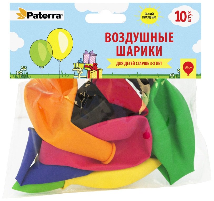 Набор воздушных шаров PATERRA однотонный 10 шт