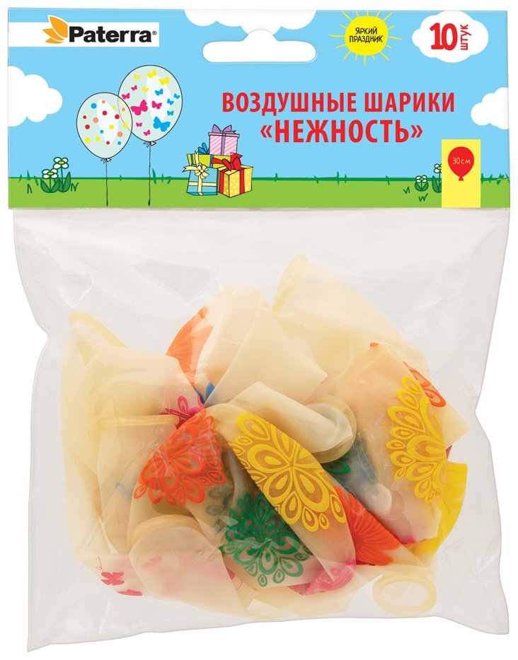 Набор воздушных шаров PATERRA с рисунком 10 шт - ForteMarket Набор воздушных шаров PATERRA с рисунком 10 шт купить,0