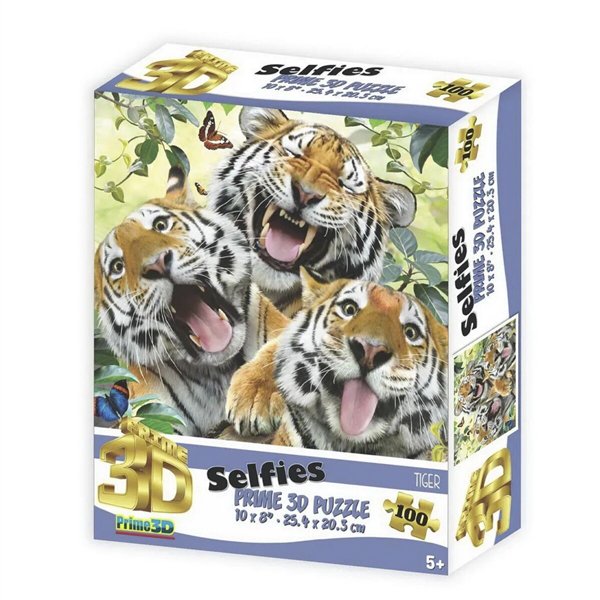  Пазлы Prime3D Super 3D Тигры селфи 100 деталей купить,NaN