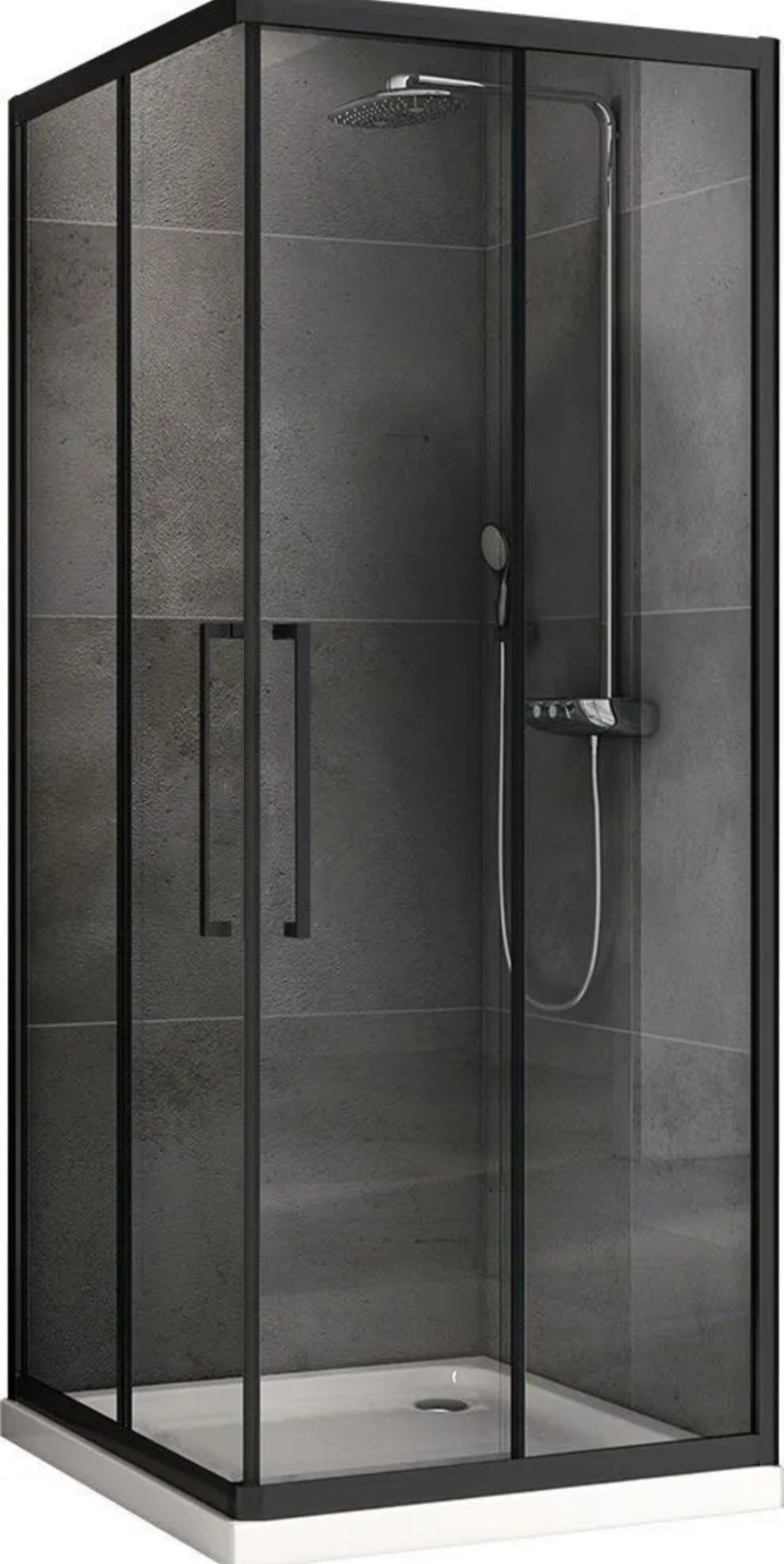 Душевое ограждение Abber двухстенное AG02090BH, 900х1950 мм