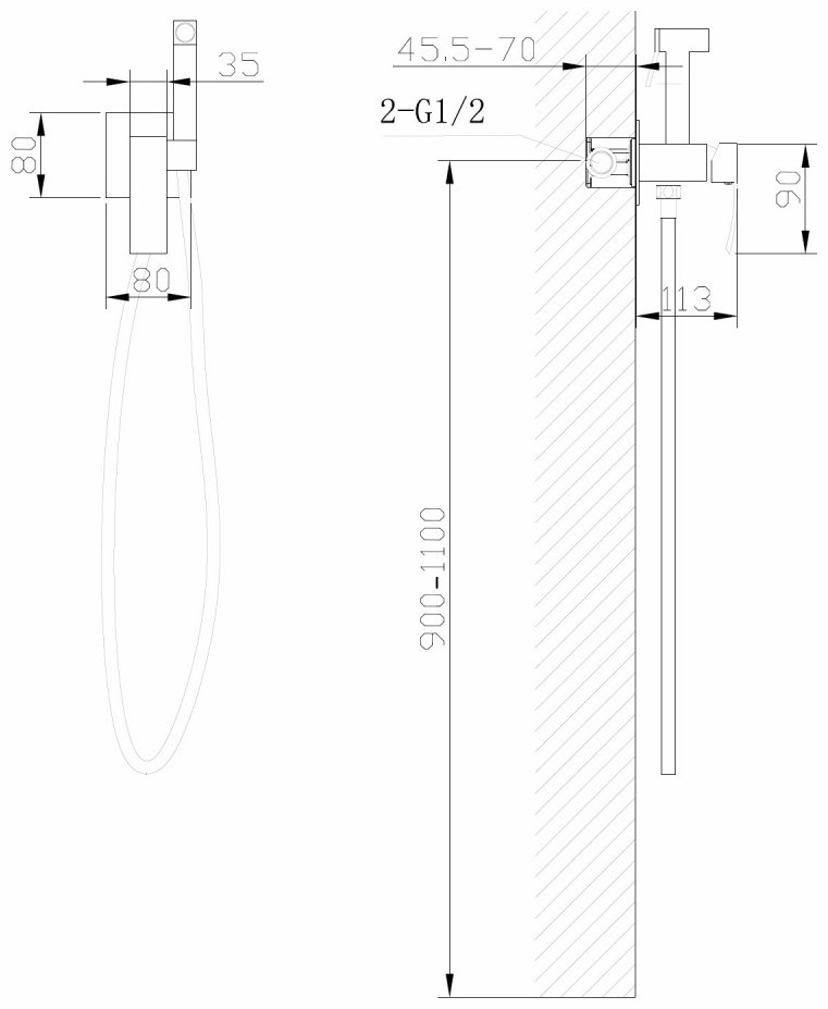 Гигиенический душ Abber AF8625G золото