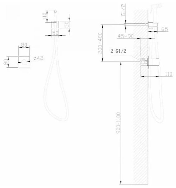 Abber гигиенический душ AF8725G - ForteMarket Abber гигиенический душ AF8725G купить,0
