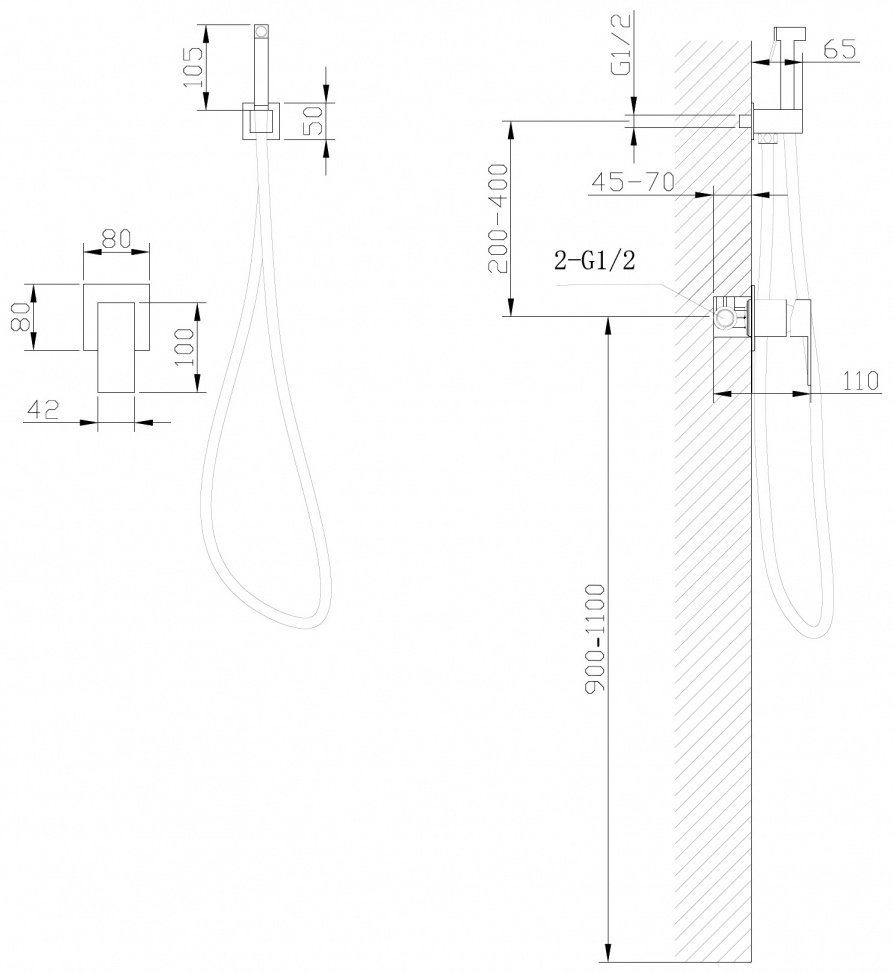 Гигиенический душ Abber Daheim AF8225B черный