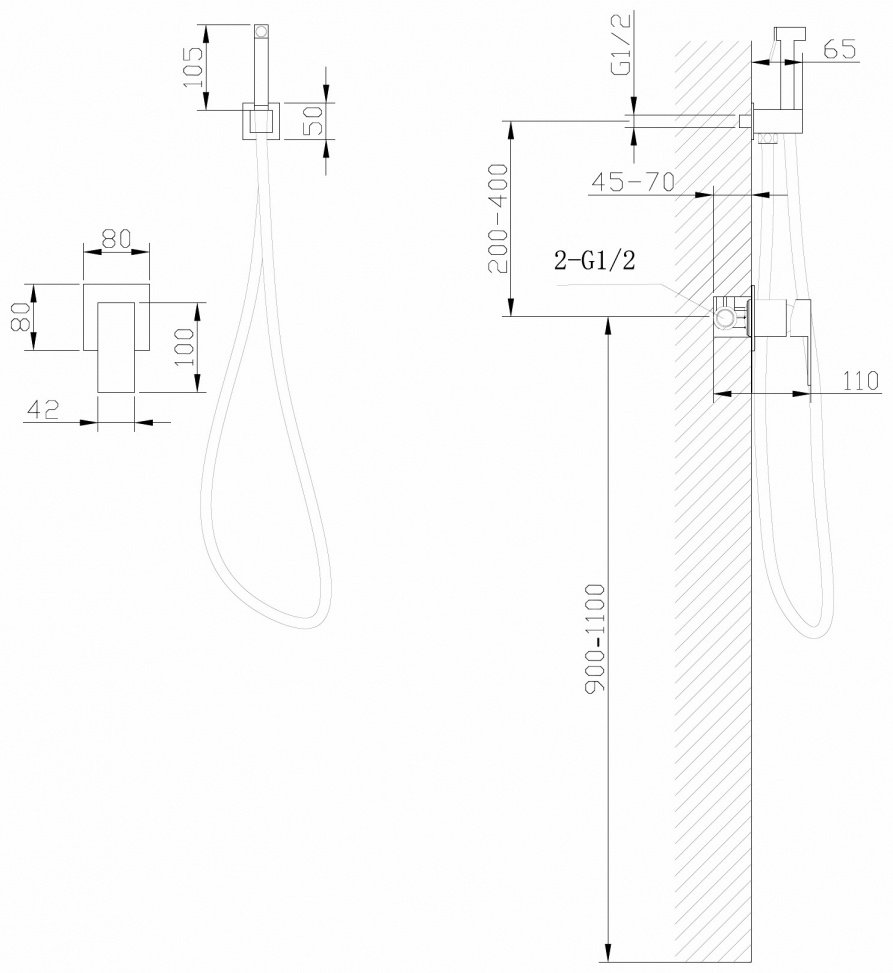 Гигиенический душ Abber Daheim AF8225NG серый
