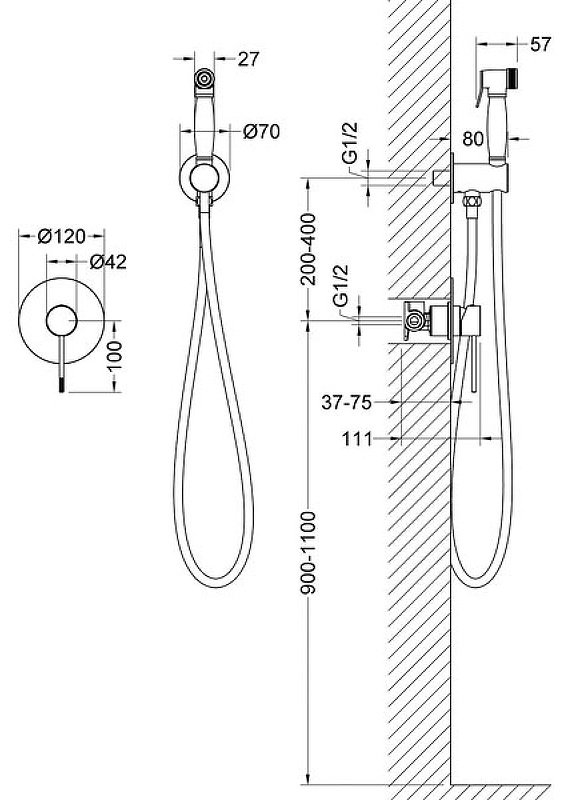 Гигиенический душ Abber 2389/00SM хром купить,NaN