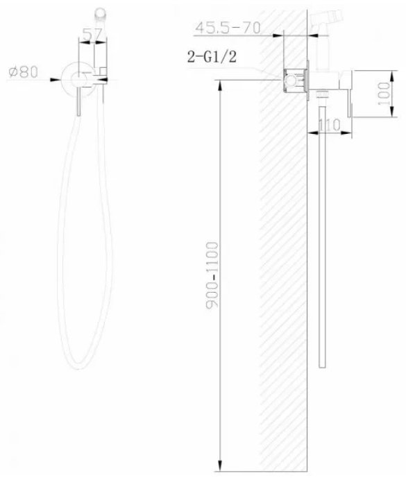 Гигиенический душ Abber AF8125G золото купить,145090