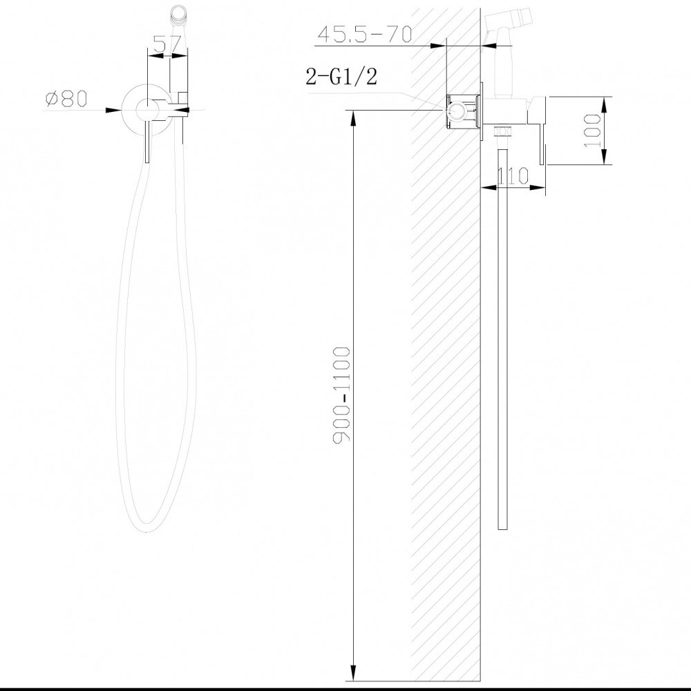 Гигиенический душ Abber Wasser Kreis AF8125B черный купить,115818