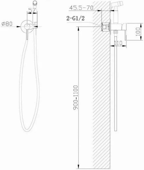 Гигиенический душ Abber AF8125NG графит купить,143600