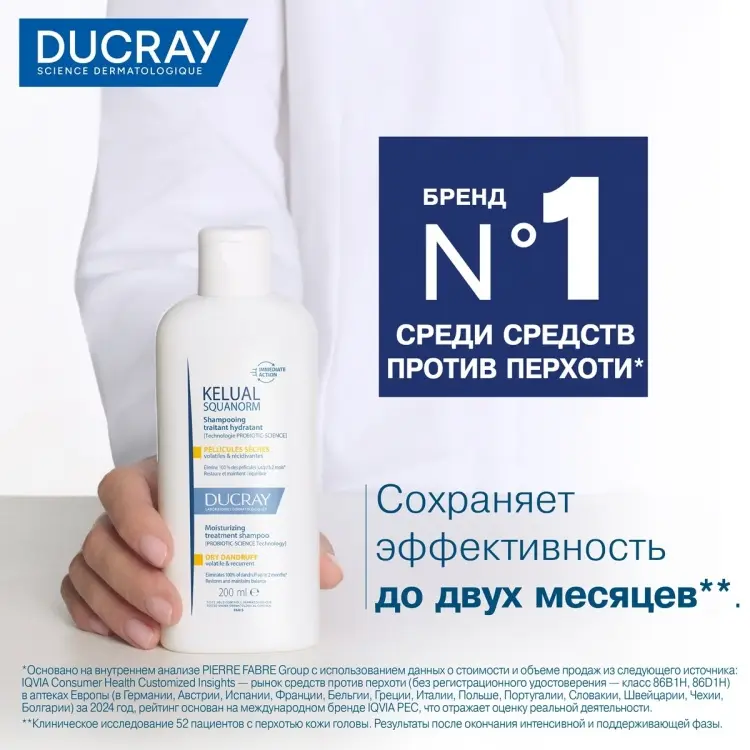 DUCRAY Kelual Squanorm Dry против сухой перхоти шампунь 200 мл купить,NaN