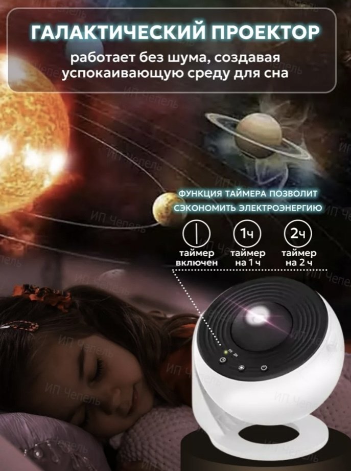 Ночник-проектор 758450, металл, пластик