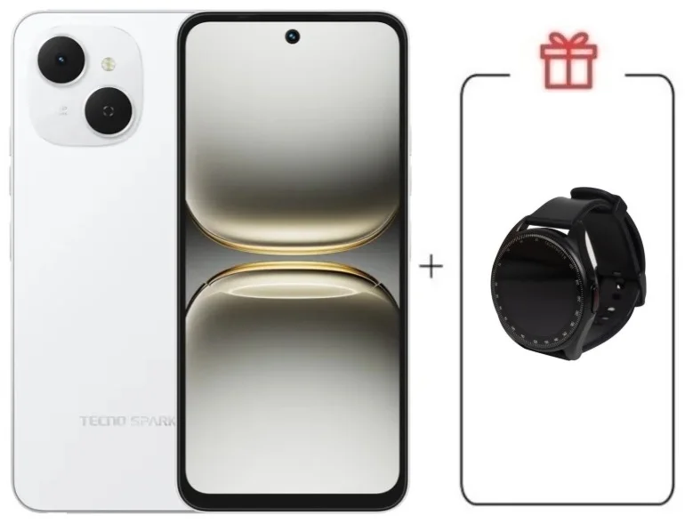Смартфон Tecno Spark 40C 8/128Gb Veil White + подарок купить,NaN