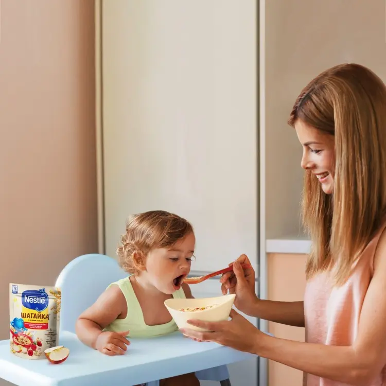 Детская каша Nestlé Шагайка Молочная мультизлаковая яблоко, земляника садовая, персик с овсяными хлопьями с 12 мес 190 г - ForteMarket Детская каша Nestlé Шагайка Молочная мультизлаковая яблоко, земляника садовая, персик с овсяными хлопьями с 12 мес 190 г купить,NaN