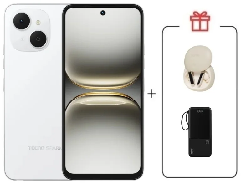 Смартфон Tecno Spark 40C 8/128Gb Veil White + подарок купить,NaN