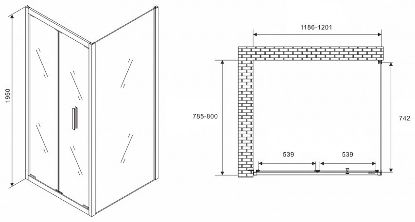 Душевое ограждение Abber двухстенное AG07120-S80 купить,NaN