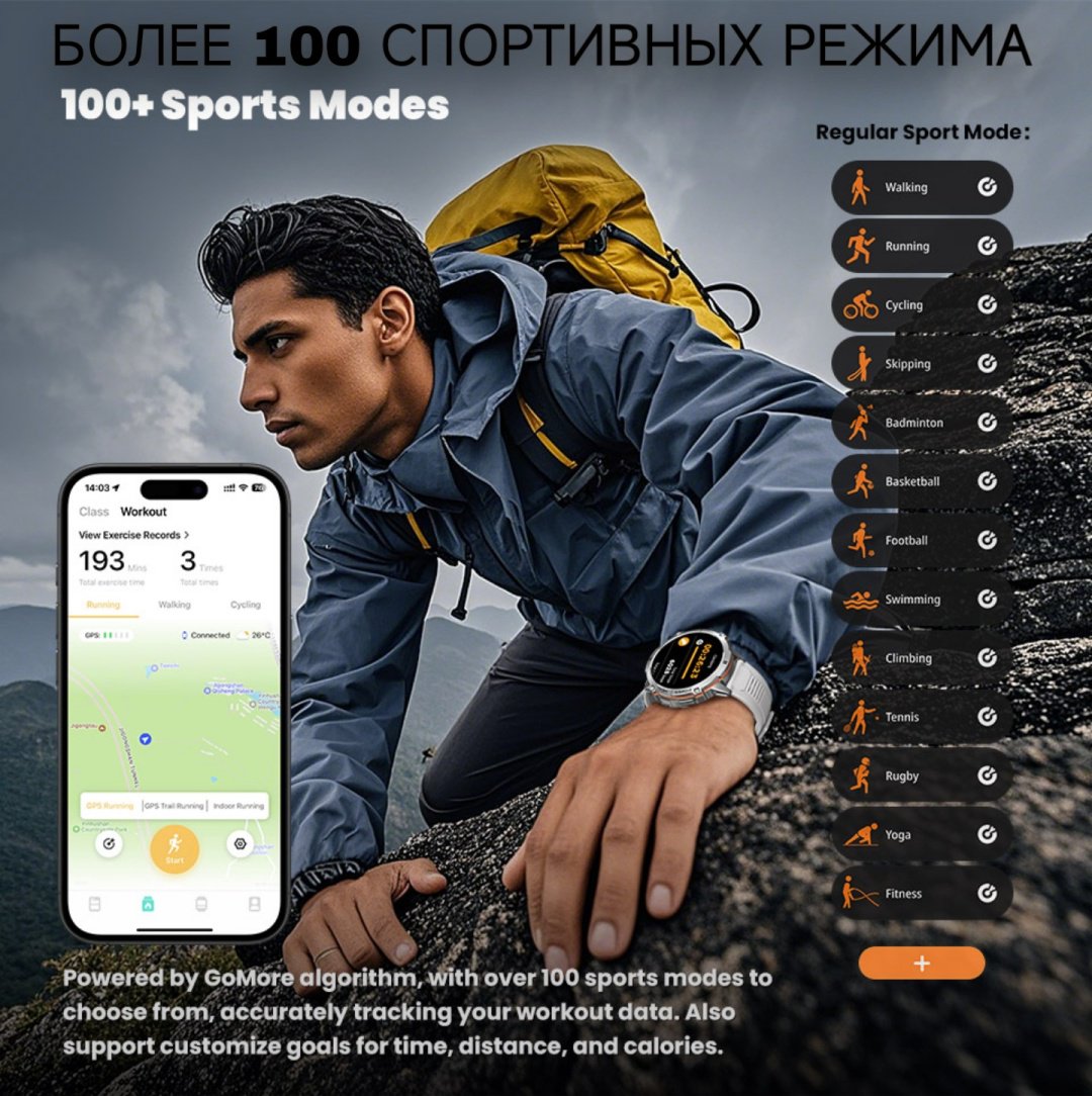 Смарт-часы Lige TX3 Military 51 мм графитовый-черный купить,0