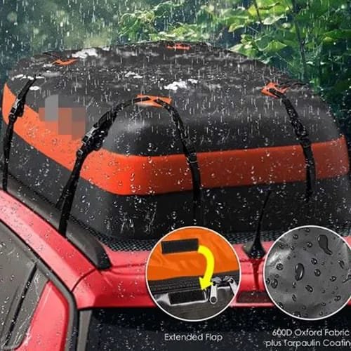Багажный бокс Vi-425 черный, оранжевый матовый двустороннее 425 л - ForteMarket Багажный бокс Vi-425 черный, оранжевый матовый двустороннее 425 л купить,0