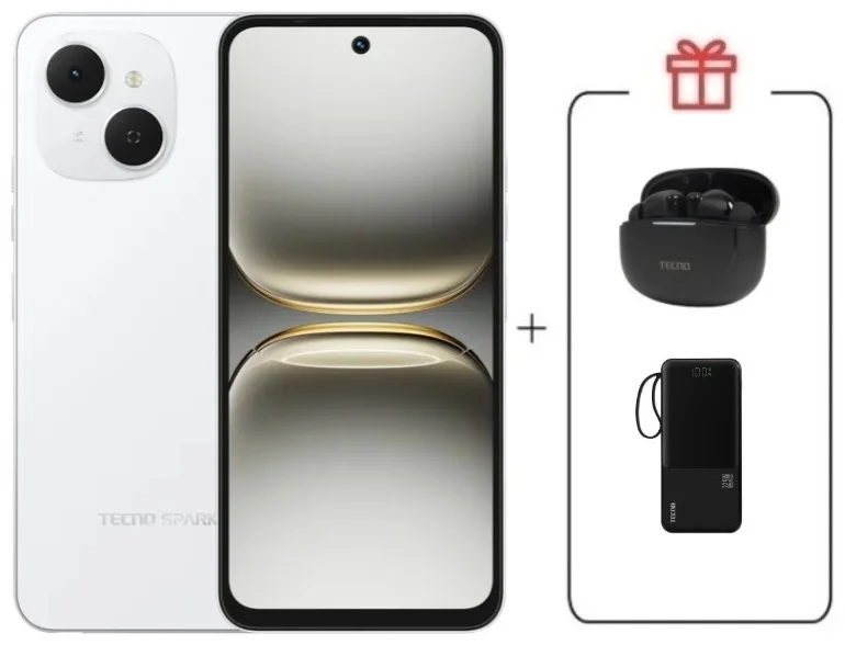 Смартфон Tecno Spark 40C 8/128Gb Veil White + подарок купить,NaN