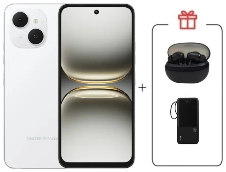 Смартфон Tecno Spark 40C 8/128Gb Veil White + подарок купить,NaN