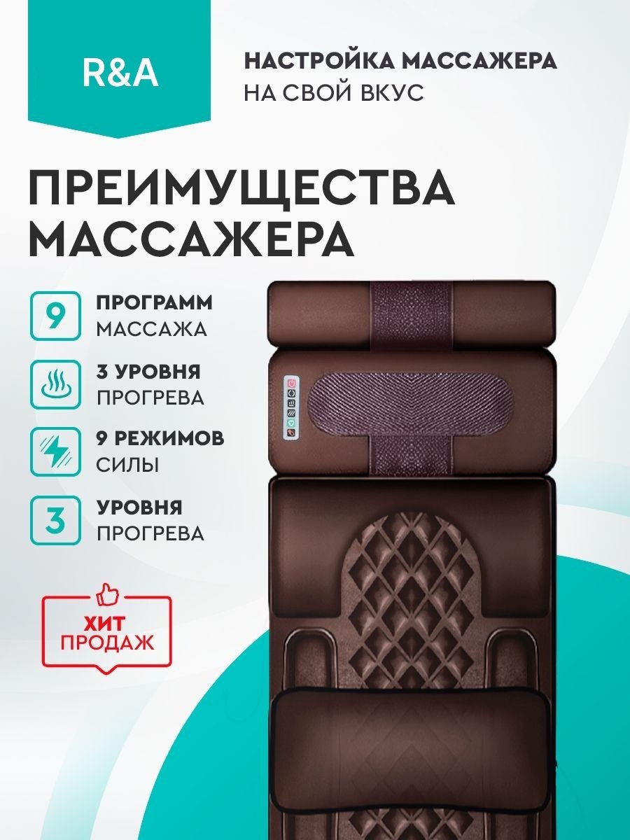 Массажер R&A RA-FS34 накладка на спинку стула шиацу, нейростимулирующий - ForteMarket Массажер R&A RA-FS34 накладка на спинку стула шиацу, нейростимулирующий купить,0