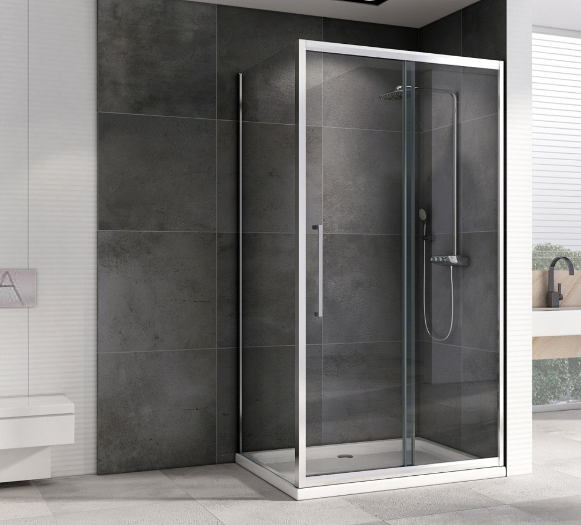 Душевое ограждение Abber двухстенное AG30100H-S80, 800х1950 мм купить,NaN