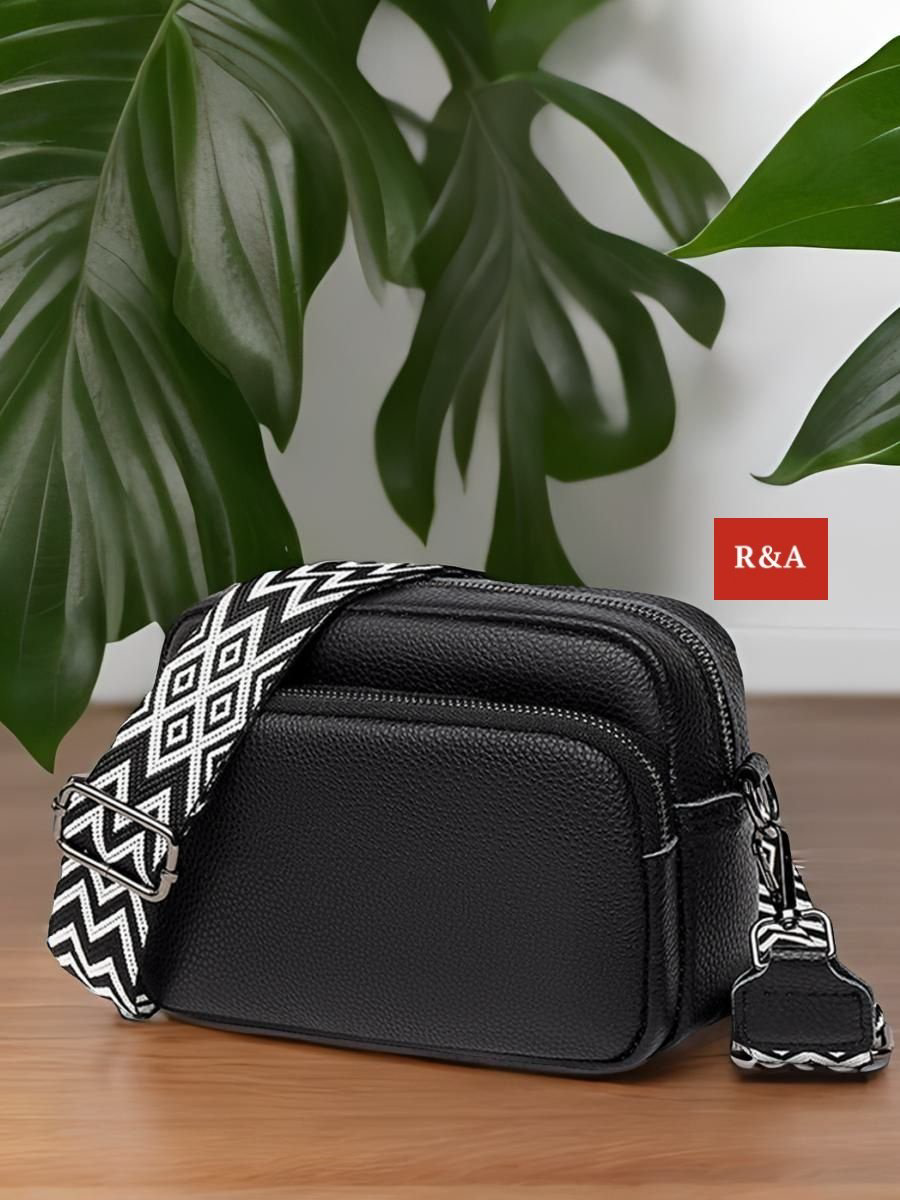 Сумка кросс-боди R&amp;A искусственная кожа черный купить,NaN