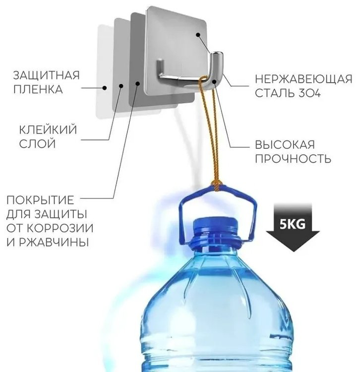 Набор крючков Silver holder 2 шт, металл купить,NaN