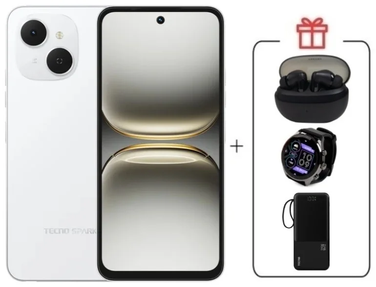 Смартфон Tecno Spark 40C 8/128Gb Veil White + подарок купить,NaN